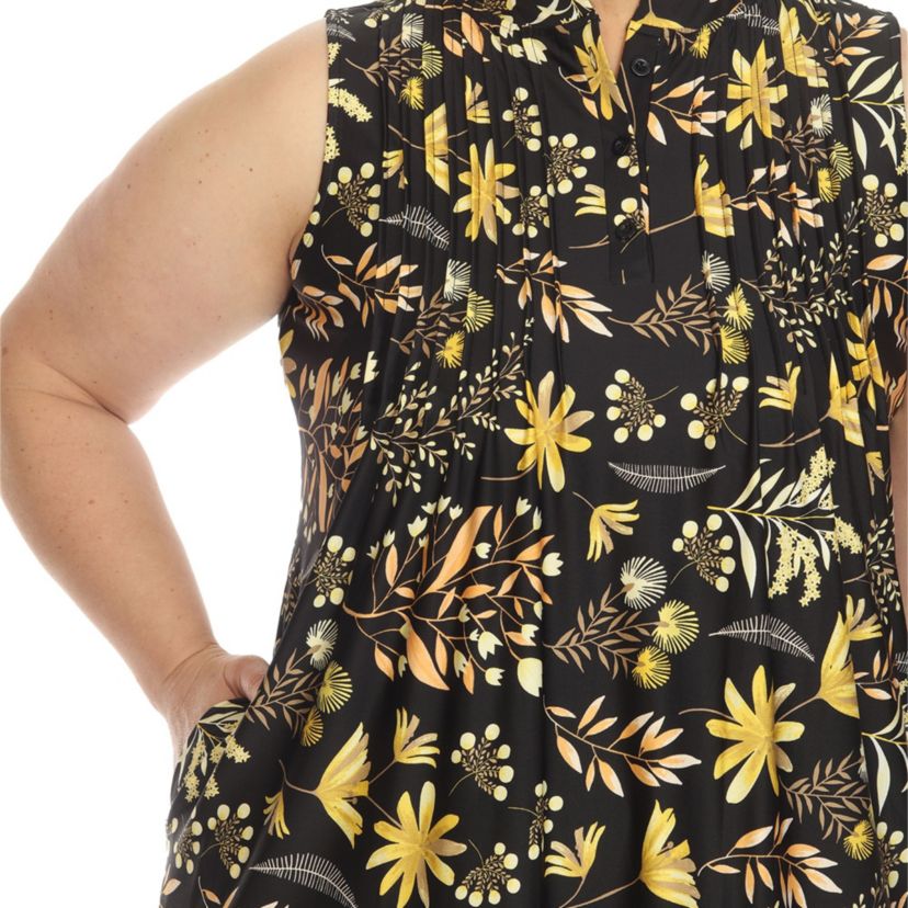 Plus Size Floral Sleeveless Tunic Top