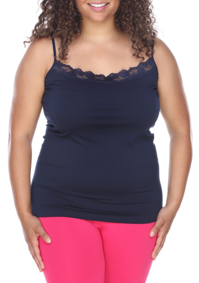 Plus Size Lace Trim Tank Top