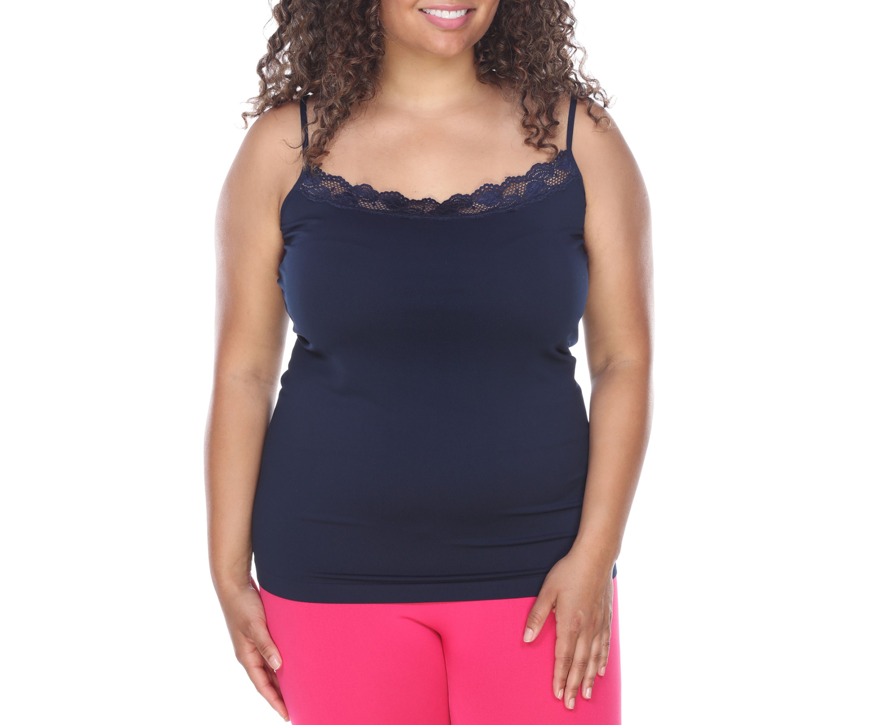 Plus Size Lace Trim Tank Top