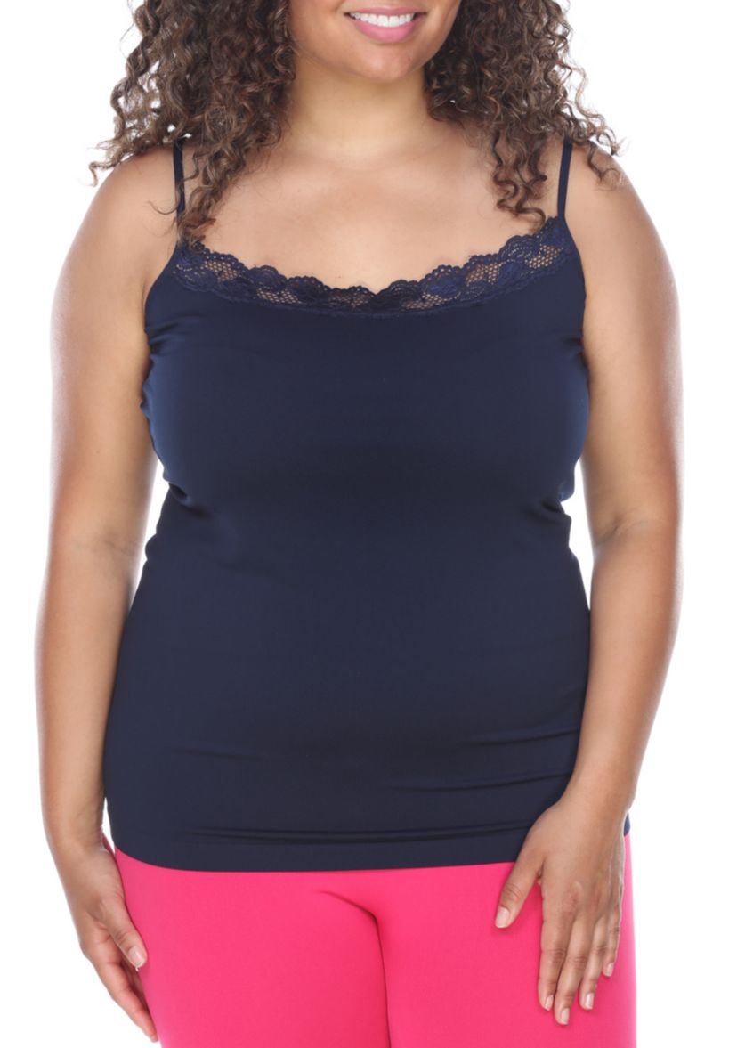 Plus Size Lace Trim Tank Top