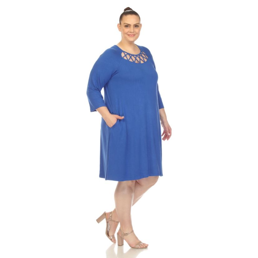 Plus Size Criss Cross Neckline Swing Dress