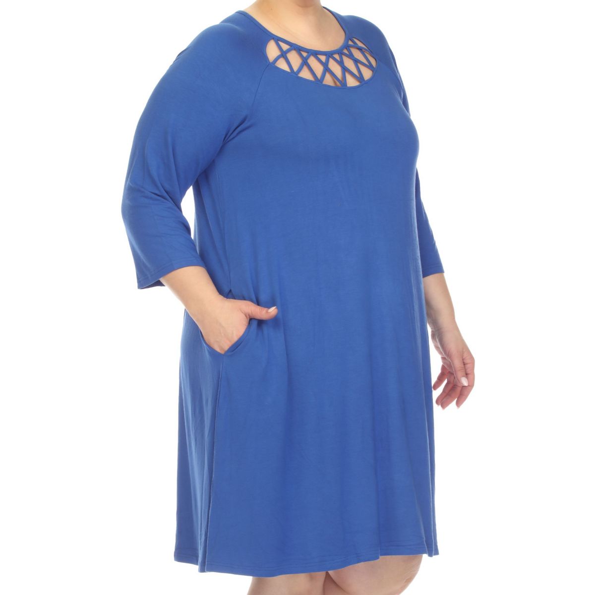 Plus Size Criss Cross Neckline Swing Dress