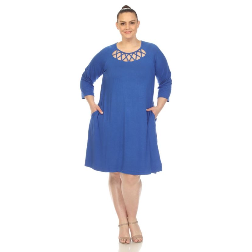 Plus Size Criss Cross Neckline Swing Dress