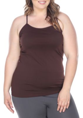 White Mark Women's Plus Size Tank Top, Brown
