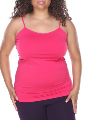 White Mark Women's Plus Size Tank Top, Fuchsia