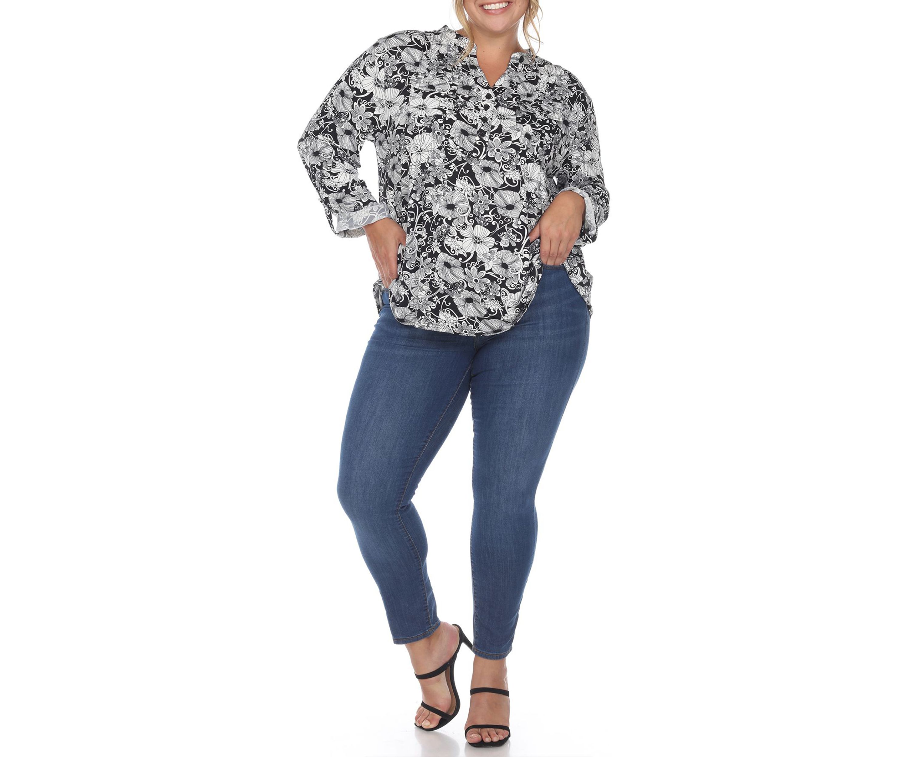 PS Pleated Long Sleeve Floral Print Blouse