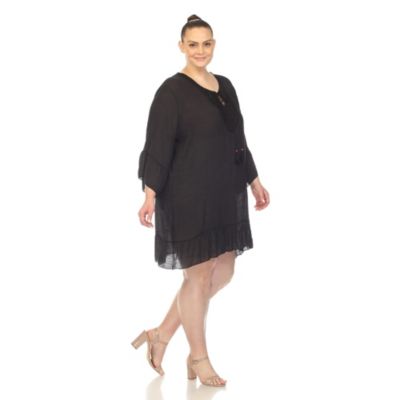 PS Sheer Embroidered Knee Length Cover Up Dress
