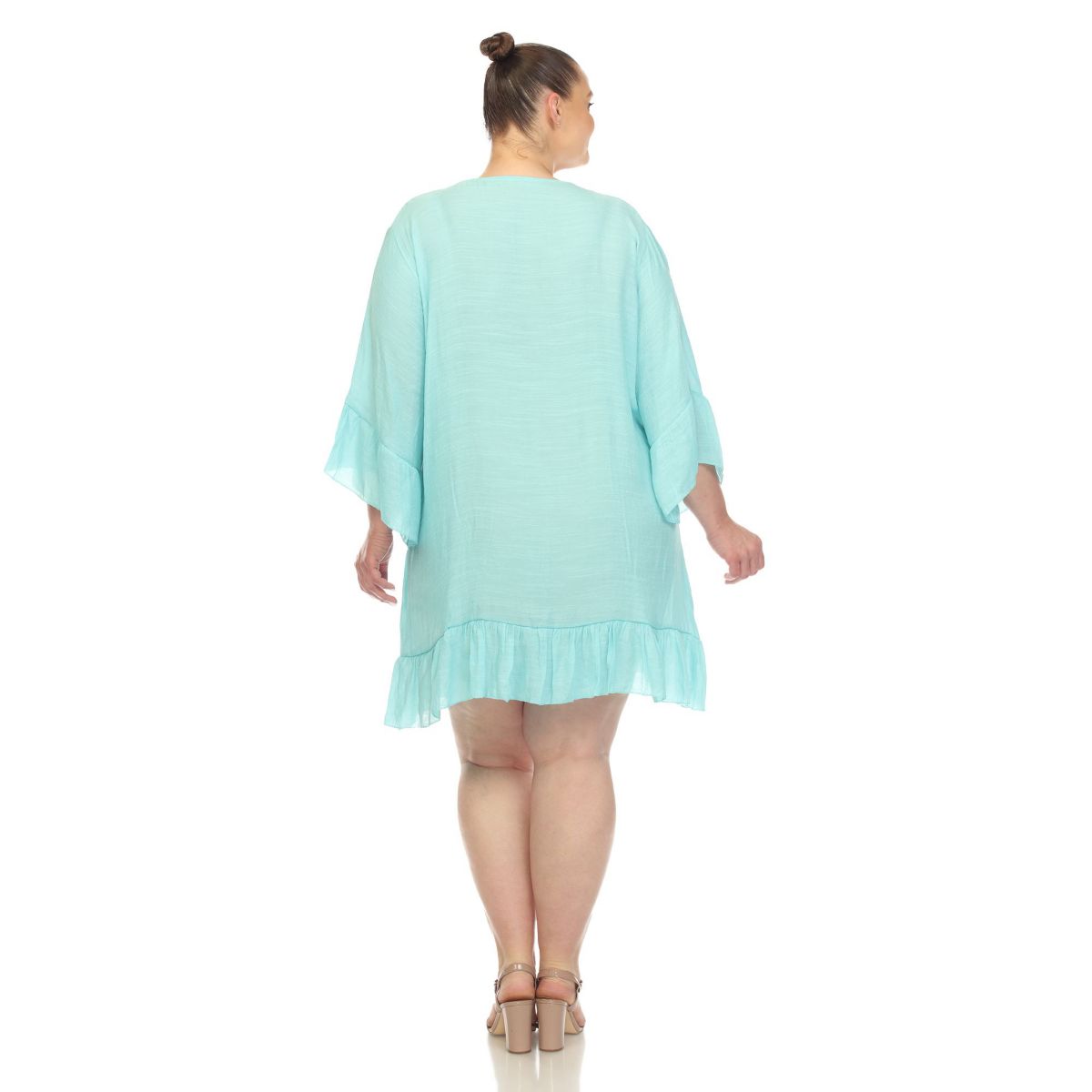 PS Sheer Embroidered Knee Length Cover Up Dress
