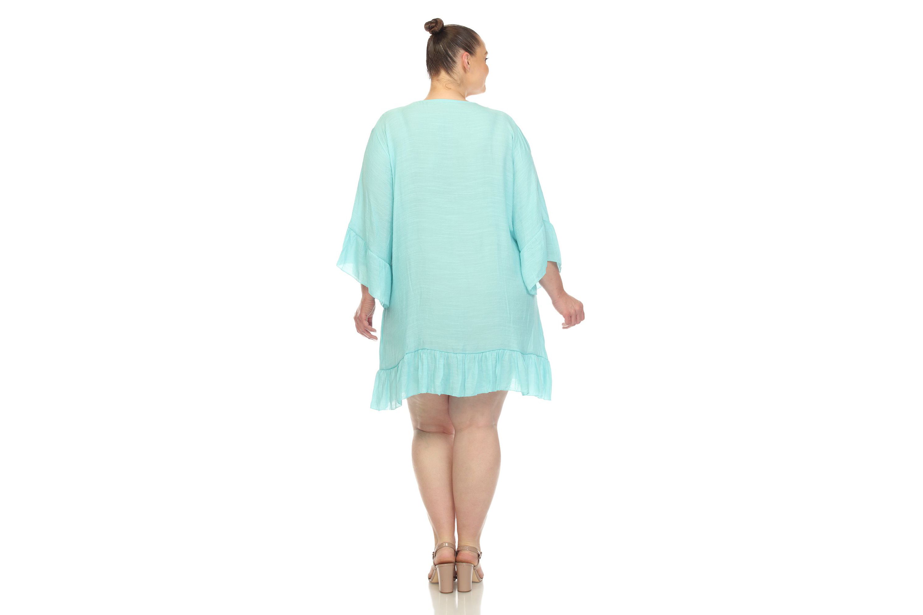 PS Sheer Embroidered Knee Length Cover Up Dress