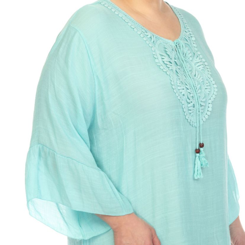 PS Sheer Embroidered Knee Length Cover Up Dress