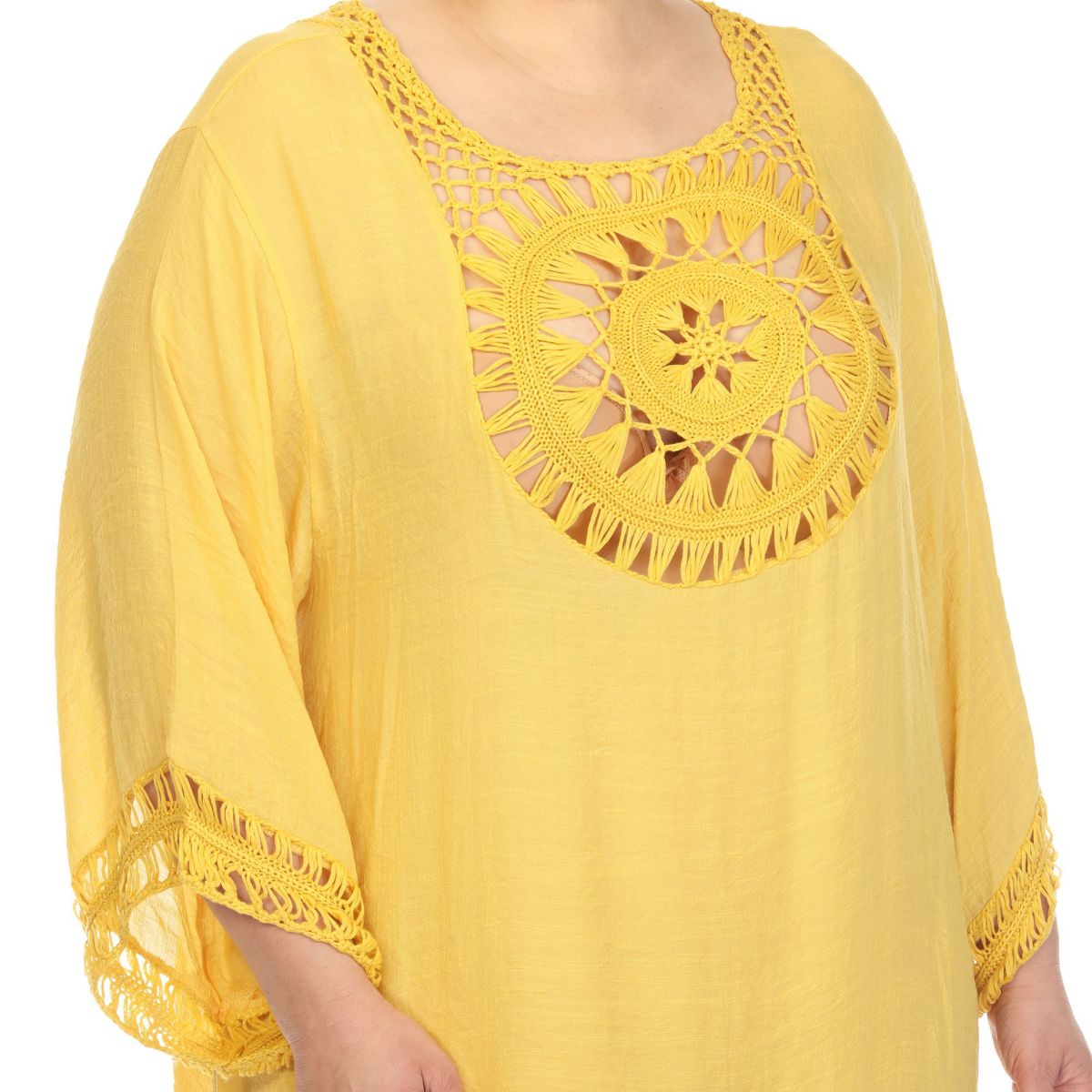 Plus Size Crocheted Fringed Trim Dress  Cover Up