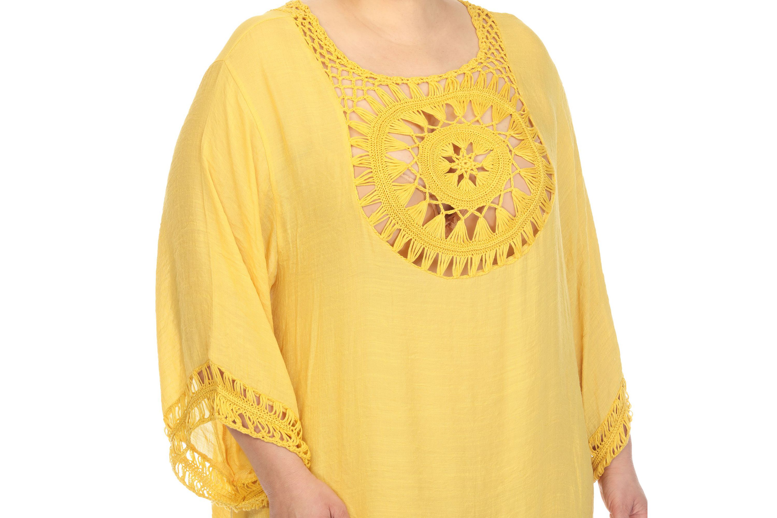 Plus Size Crocheted Fringed Trim Dress  Cover Up