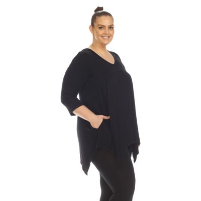 Plus Empire Cut V-Neck Tunic Top