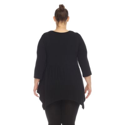 Plus Empire Cut V-Neck Tunic Top