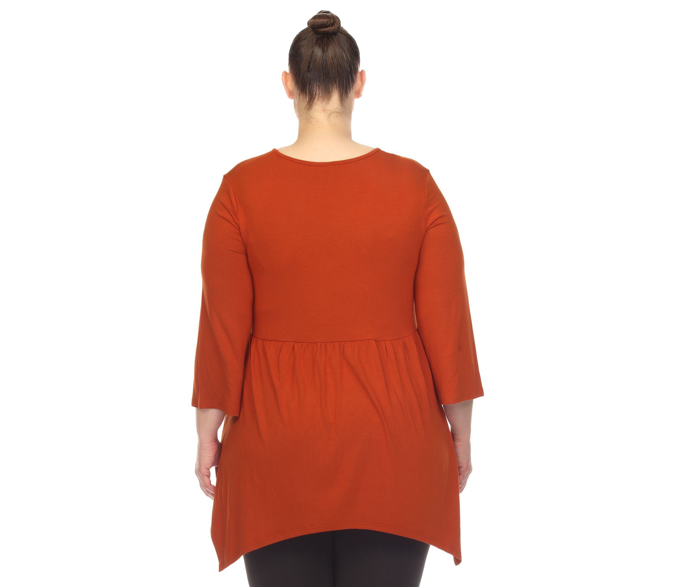 Plus Size Empire Cut V-Neck Tunic Top