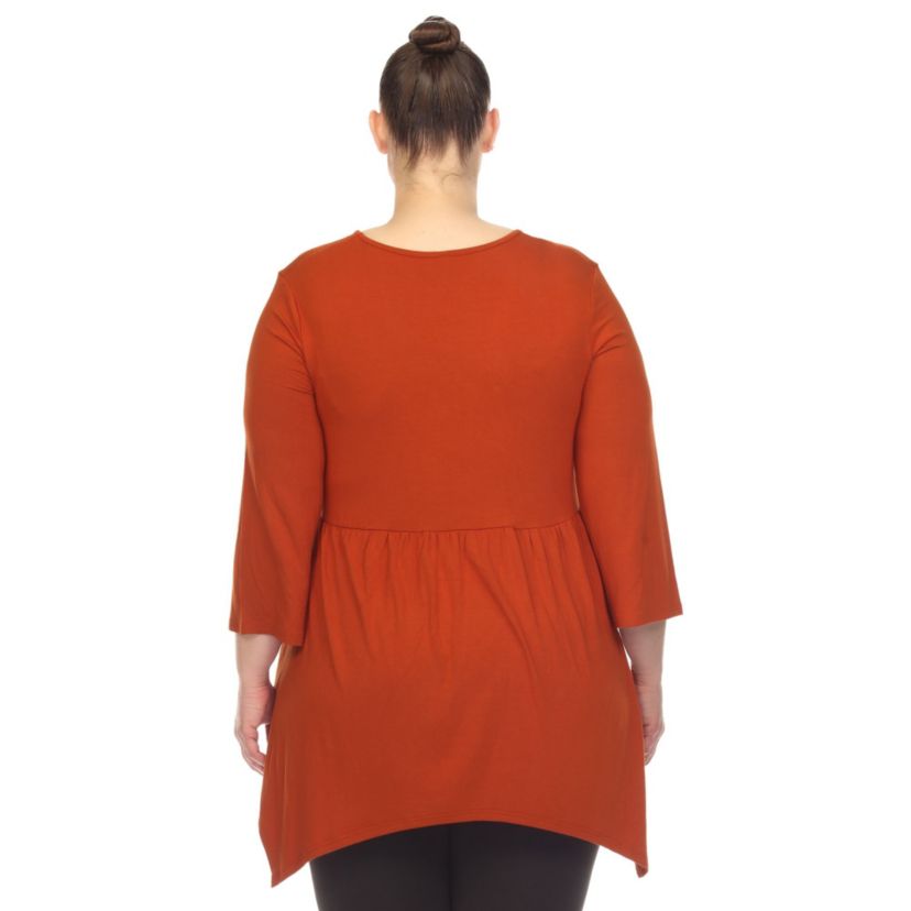 Plus Size Empire Cut V-Neck Tunic Top