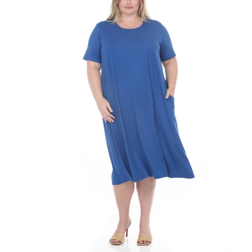 plus size midi t shirt dress XUNRYAN Summer Womens Tshirt Dresses Ladies Short Sleeve Knee Length V-Neck Casual Beach Sundress : Clothing, Shoes & Jewelry day wear EVERYDAY ESSENTIALS CREW NECK MIDI