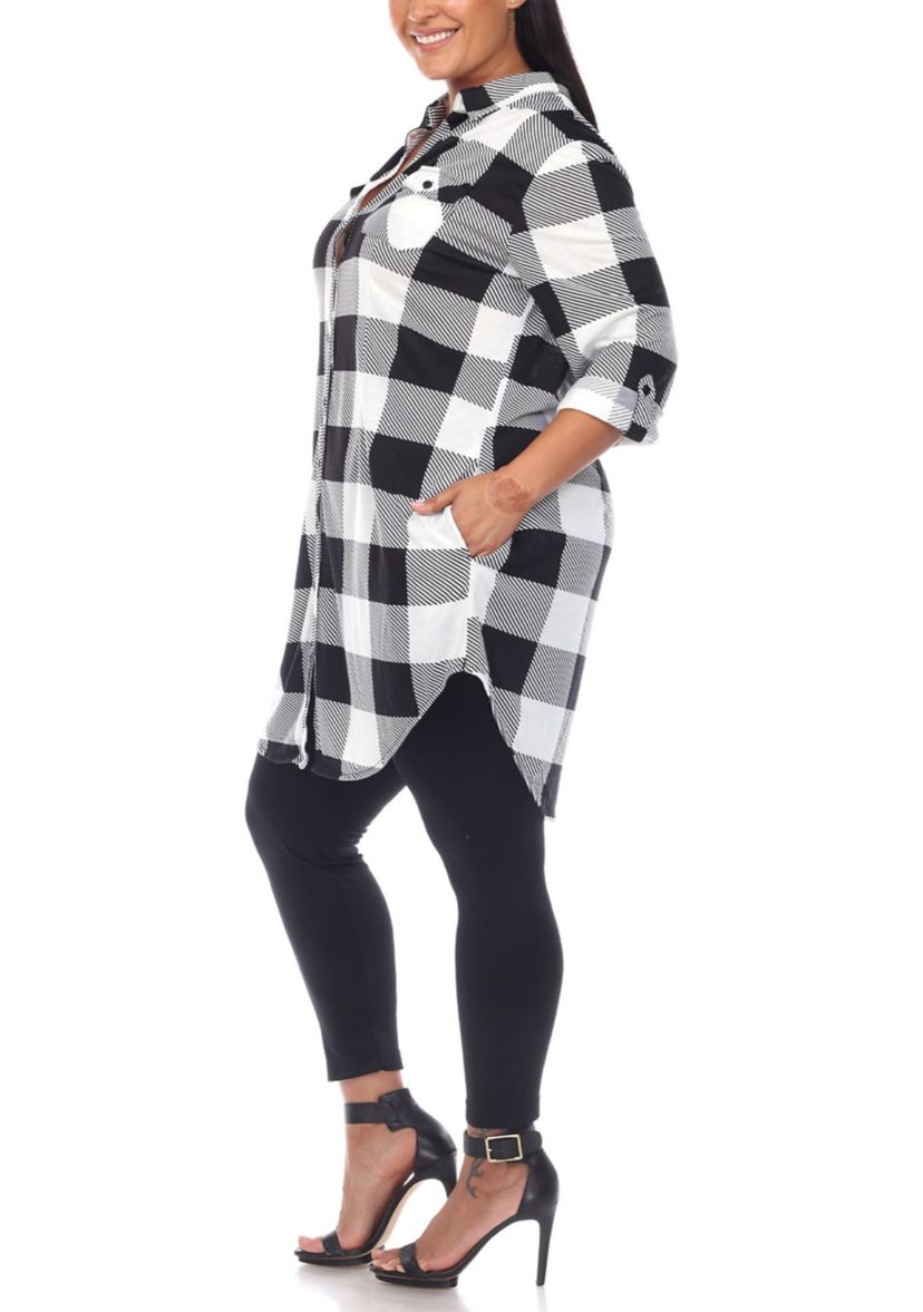 Plus Size Plaid Tunic Shirt 