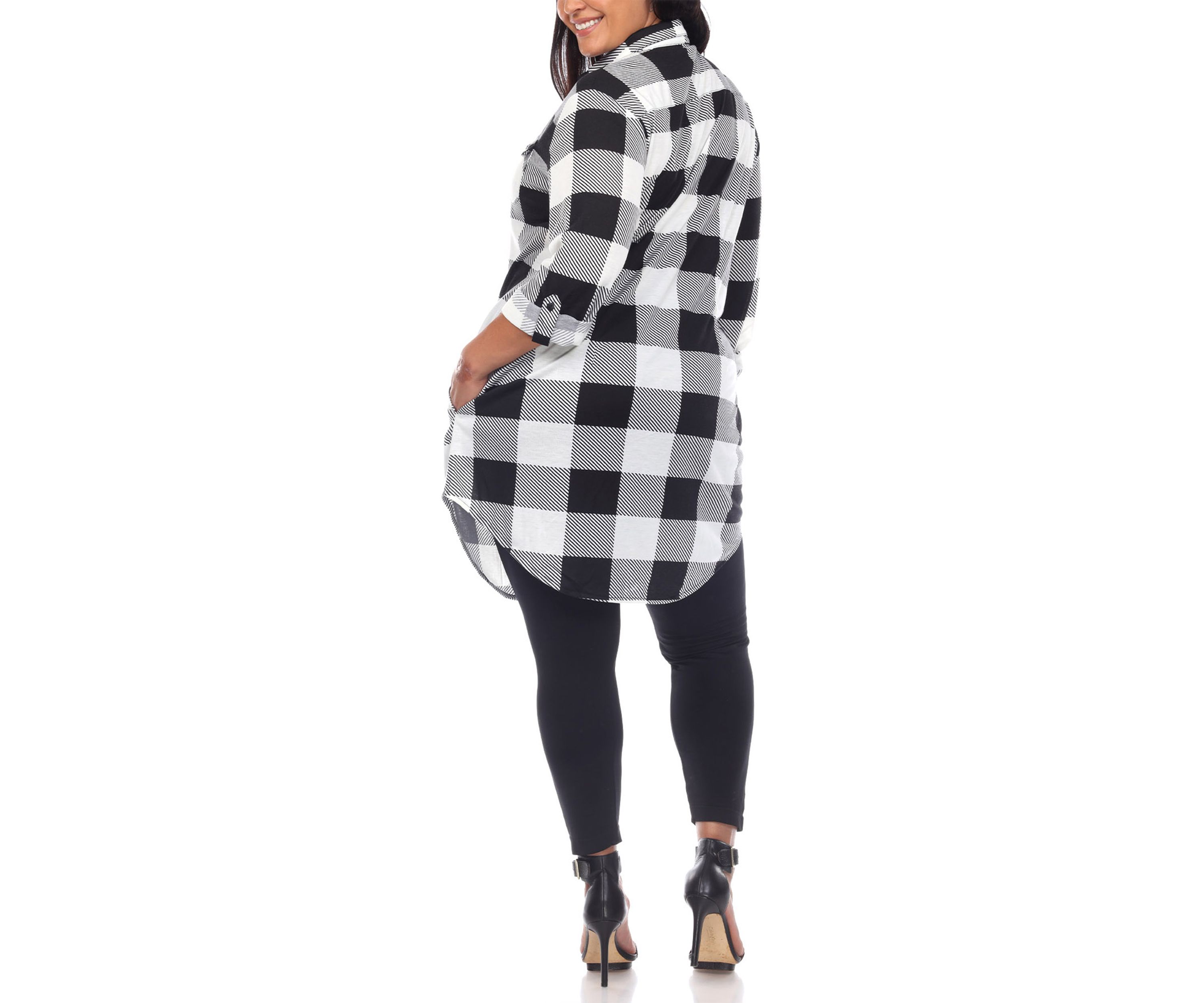 Plus Size Plaid Tunic Shirt 