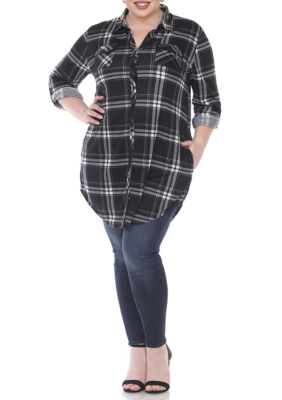 Plus Plaid Tunic Top