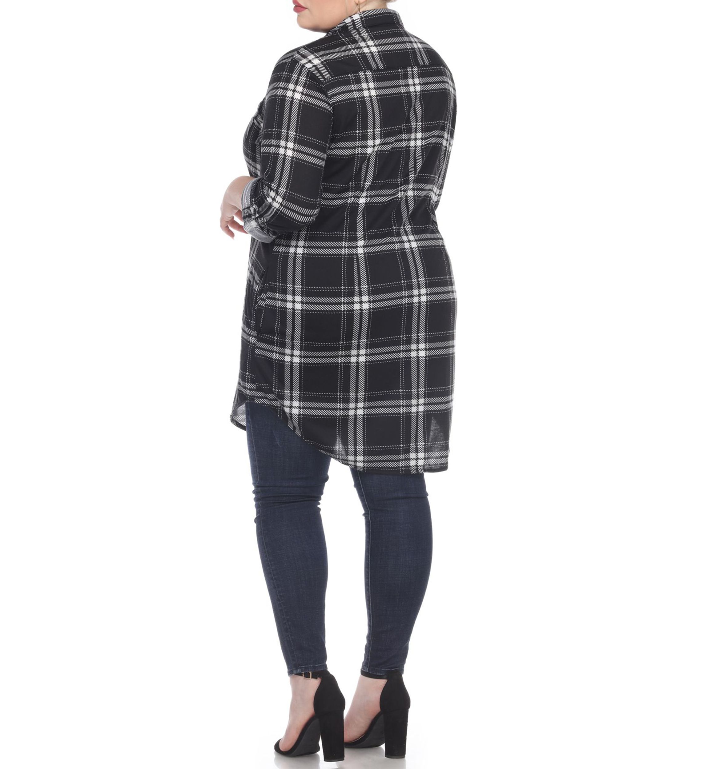 Plus Size Plaid Tunic Top