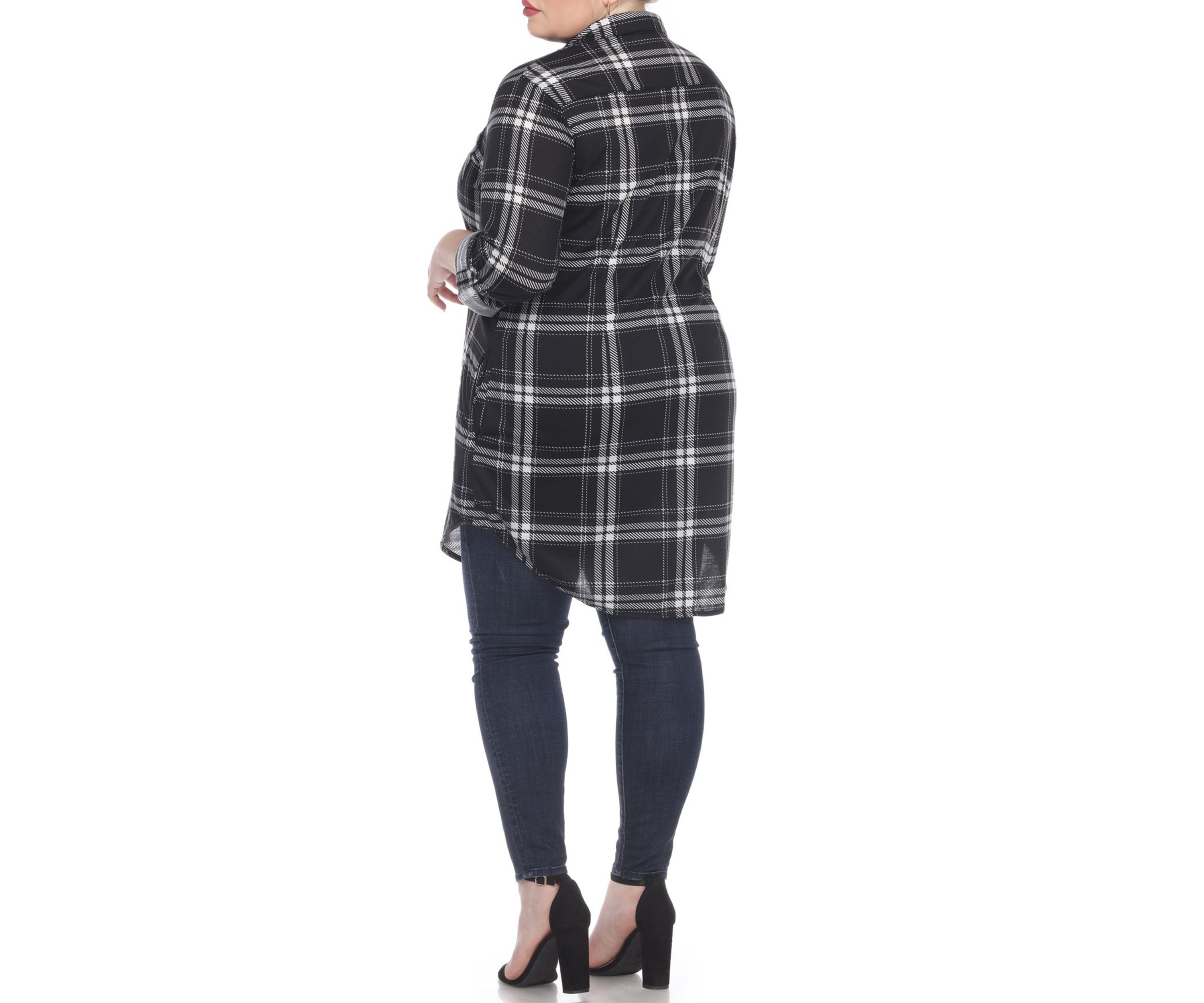 Plus Size Plaid Tunic Top