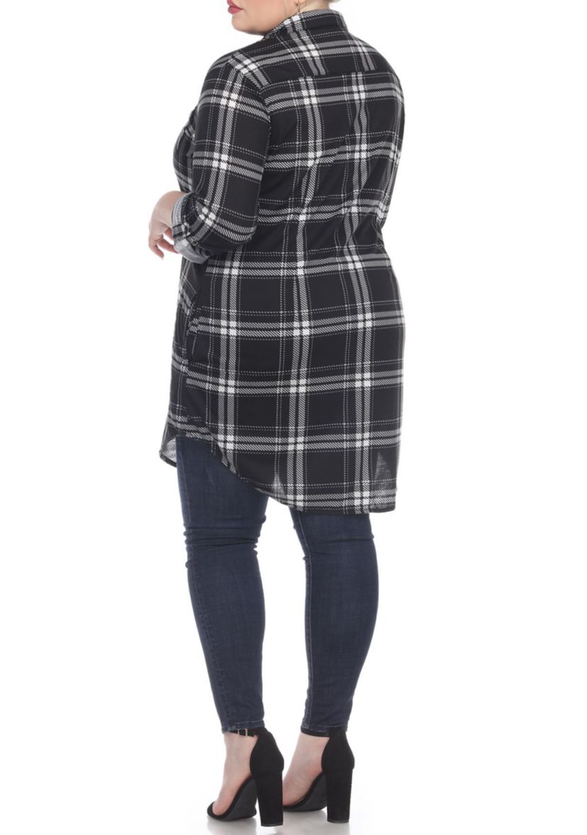 Plus Size Plaid Tunic Top