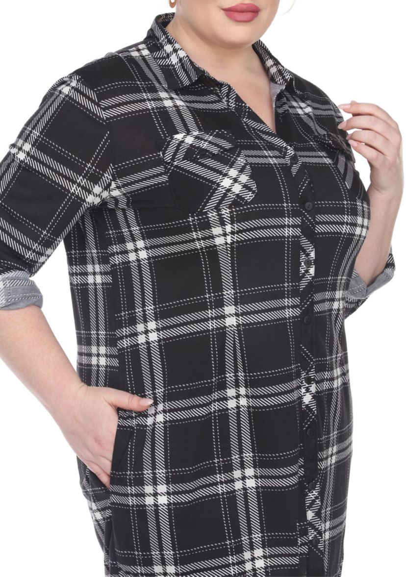 Plus Size Plaid Tunic Top