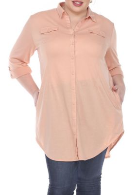 White Mark Women's Plus Size Stretchy Tunic
