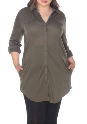 White Mark Women's Plus Size Lakota Stretchy Tunic