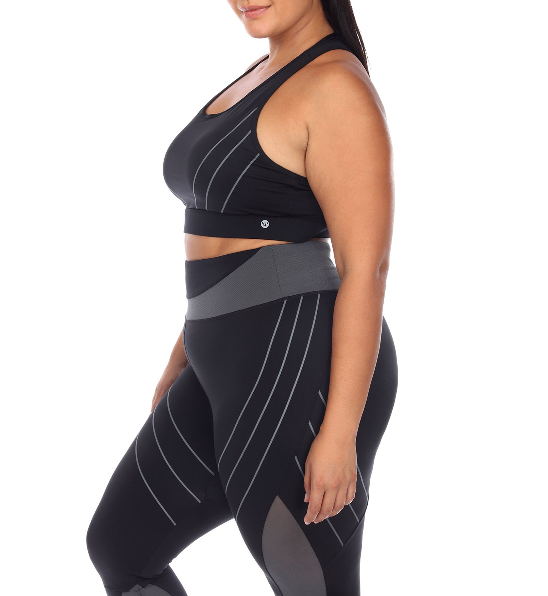 Plus Size Cut Out Back Mesh Sports Bra
