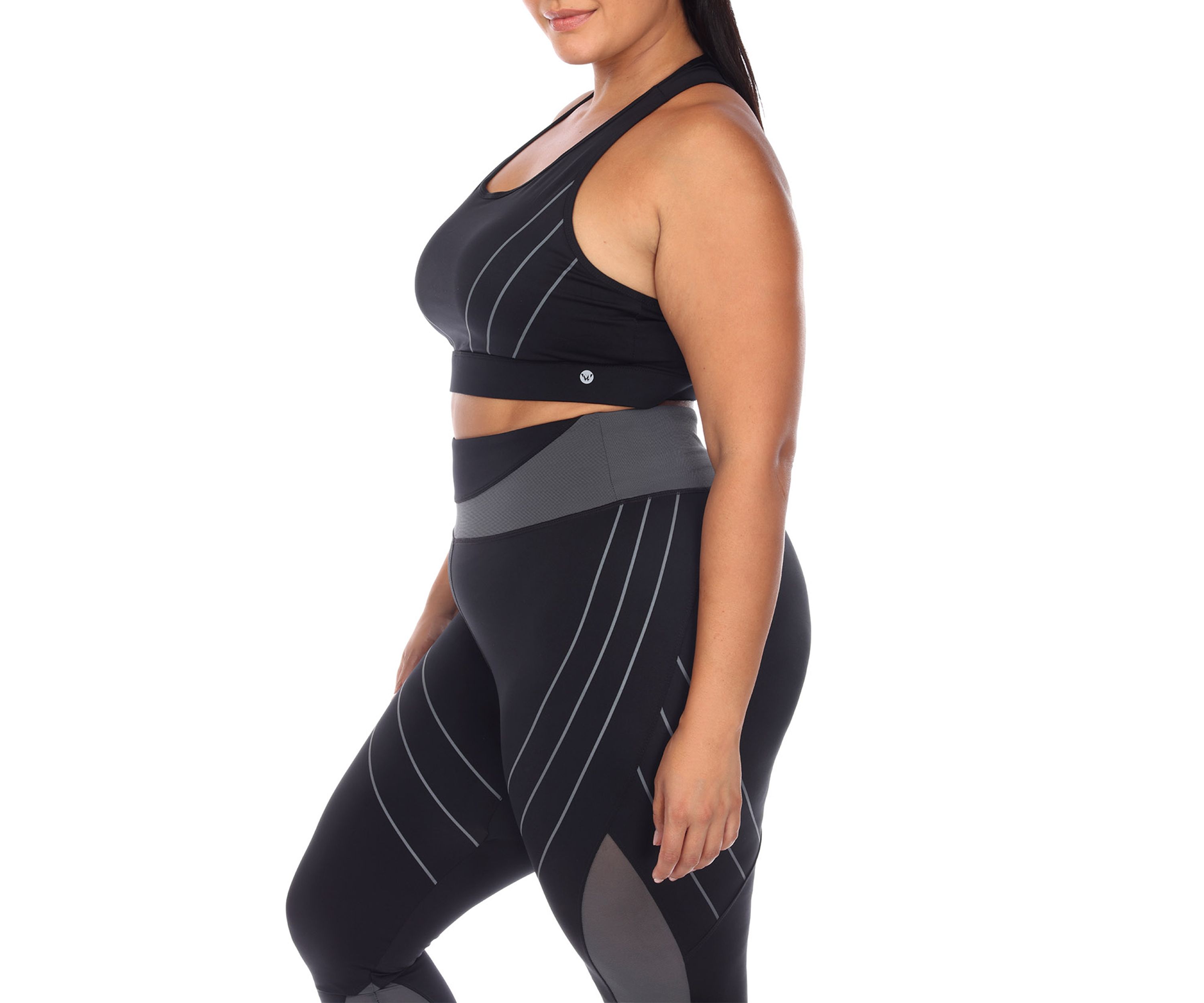 Plus Size Cut Out Back Mesh Sports Bra