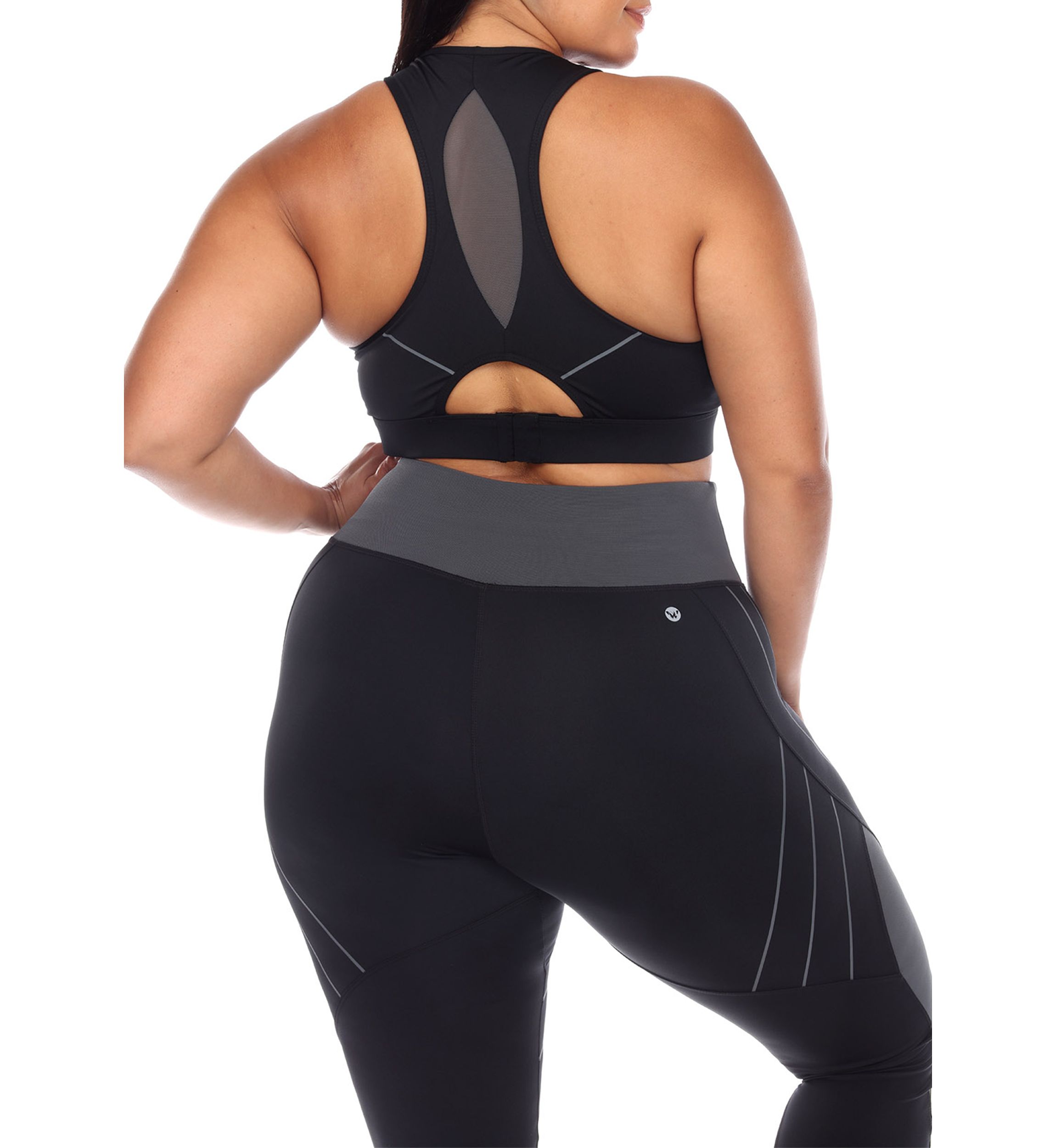Plus Size Cut Out Back Mesh Sports Bra
