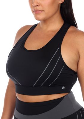 Plus Cut Out Back Mesh Sports Bra