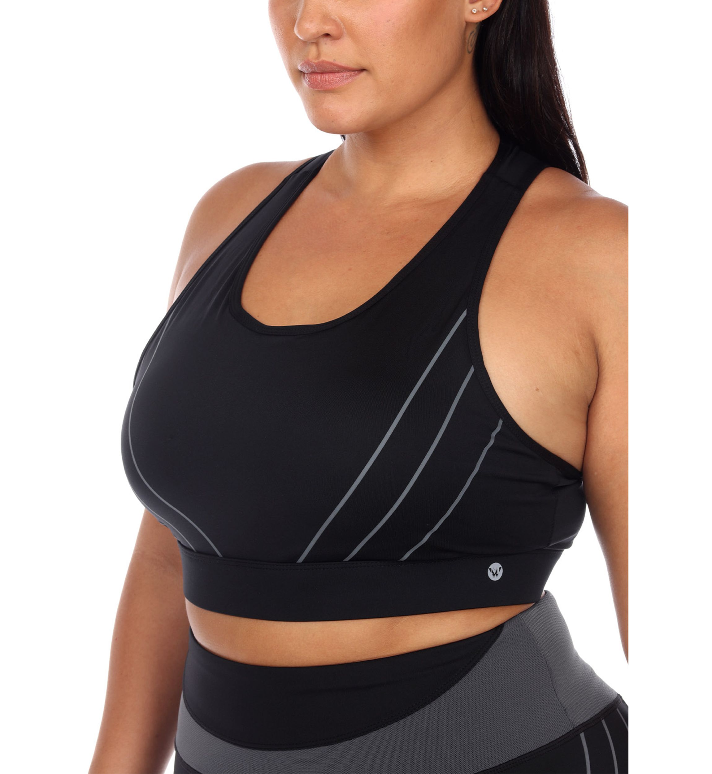 Plus Size Cut Out Back Mesh Sports Bra