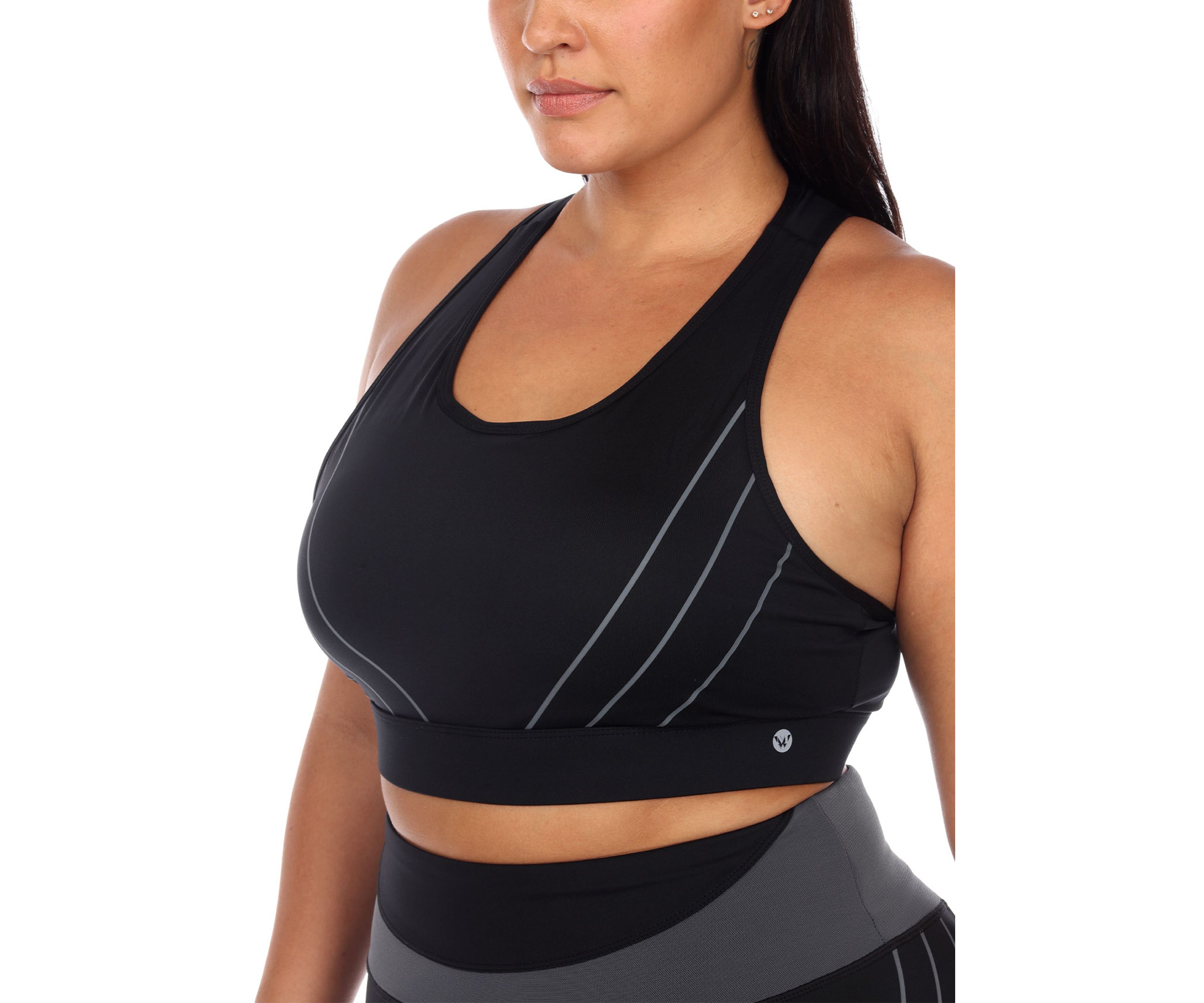 Plus Size Cut Out Back Mesh Sports Bra