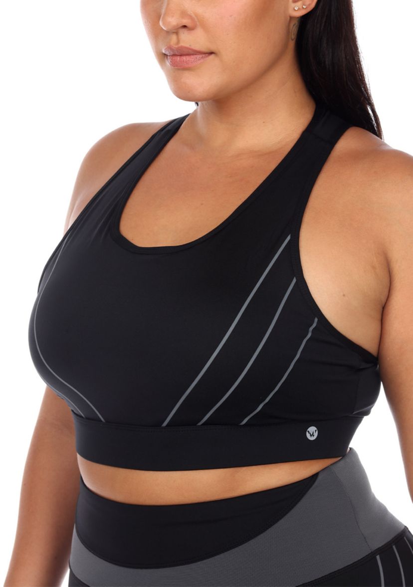Plus Size Cut Out Back Mesh Sports Bra