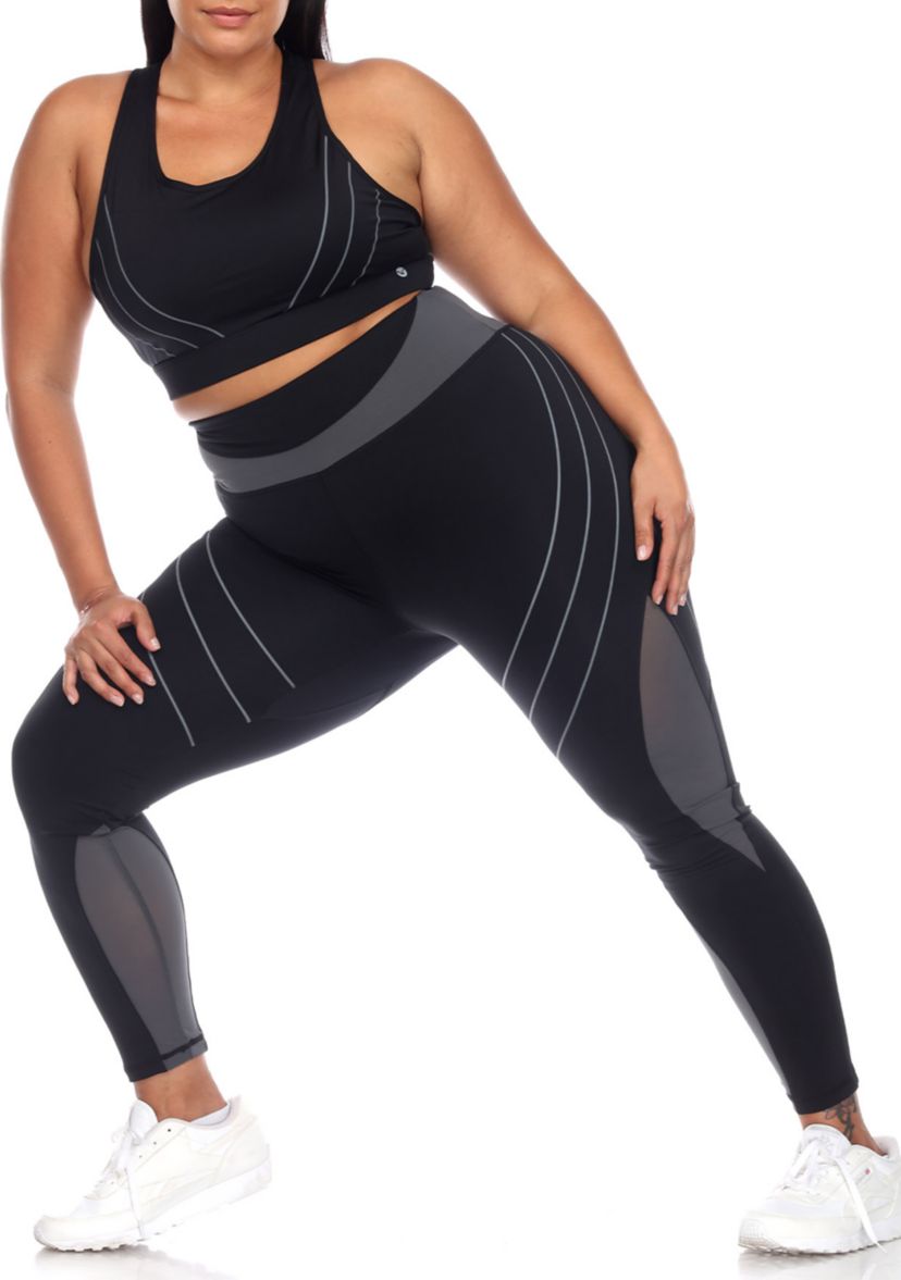 Plus Size Cut Out Back Mesh Sports Bra