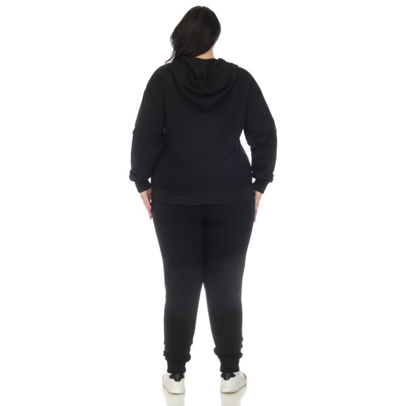 Plus Size Fleece Lined Tracksuit Set