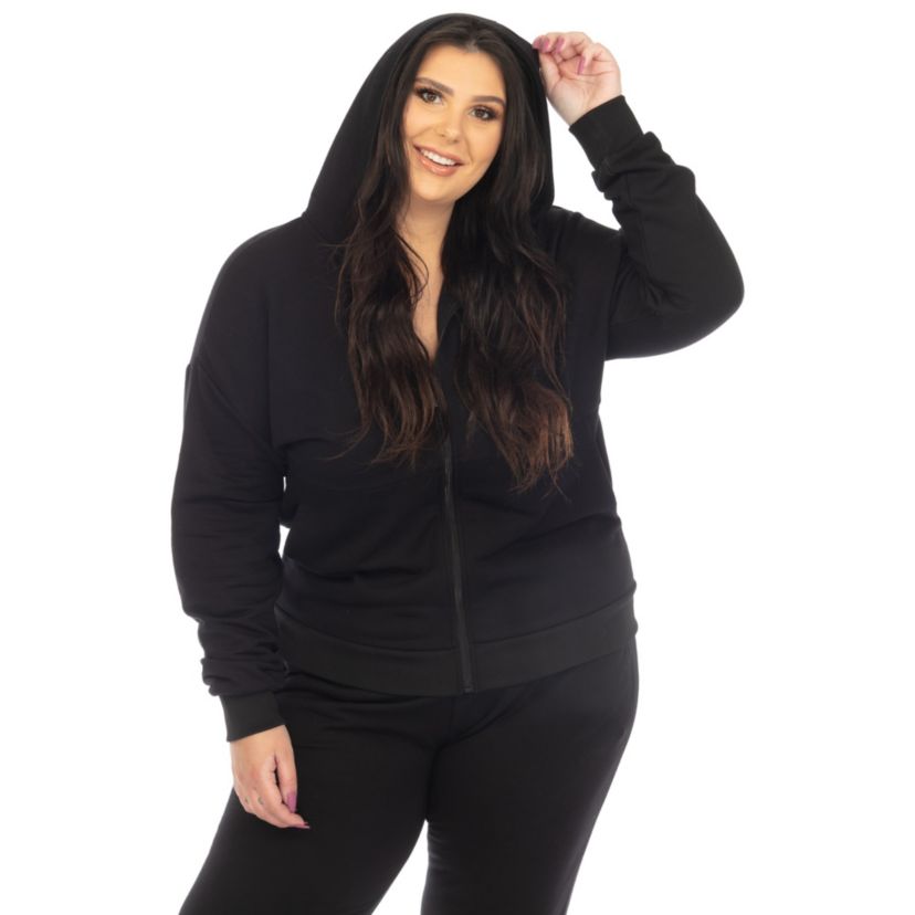 Plus Size Fleece Lined Tracksuit Set