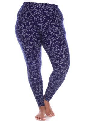 White Mark Women's Plus Size Printed Leggings