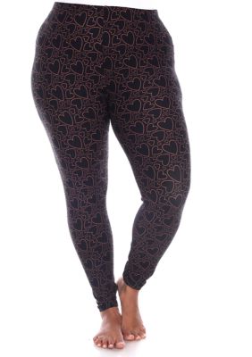 White Mark Women's Plus Size Printed Leggings