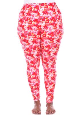 White Mark Women's Plus Size Printed Leggings