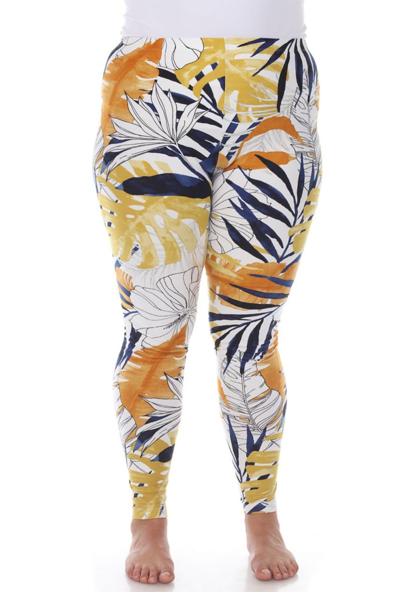 Plus Size Super Soft Tropical Printed Leggings