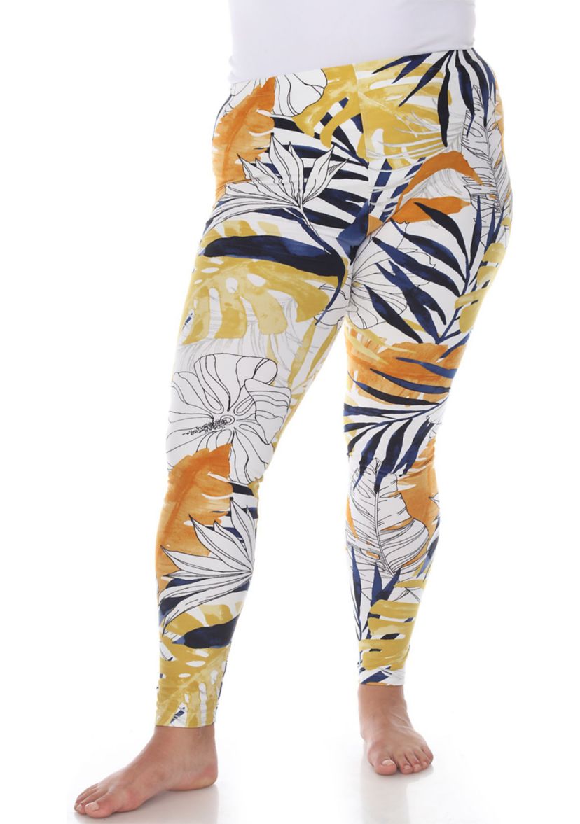 Plus Size Super Soft Tropical Printed Leggings