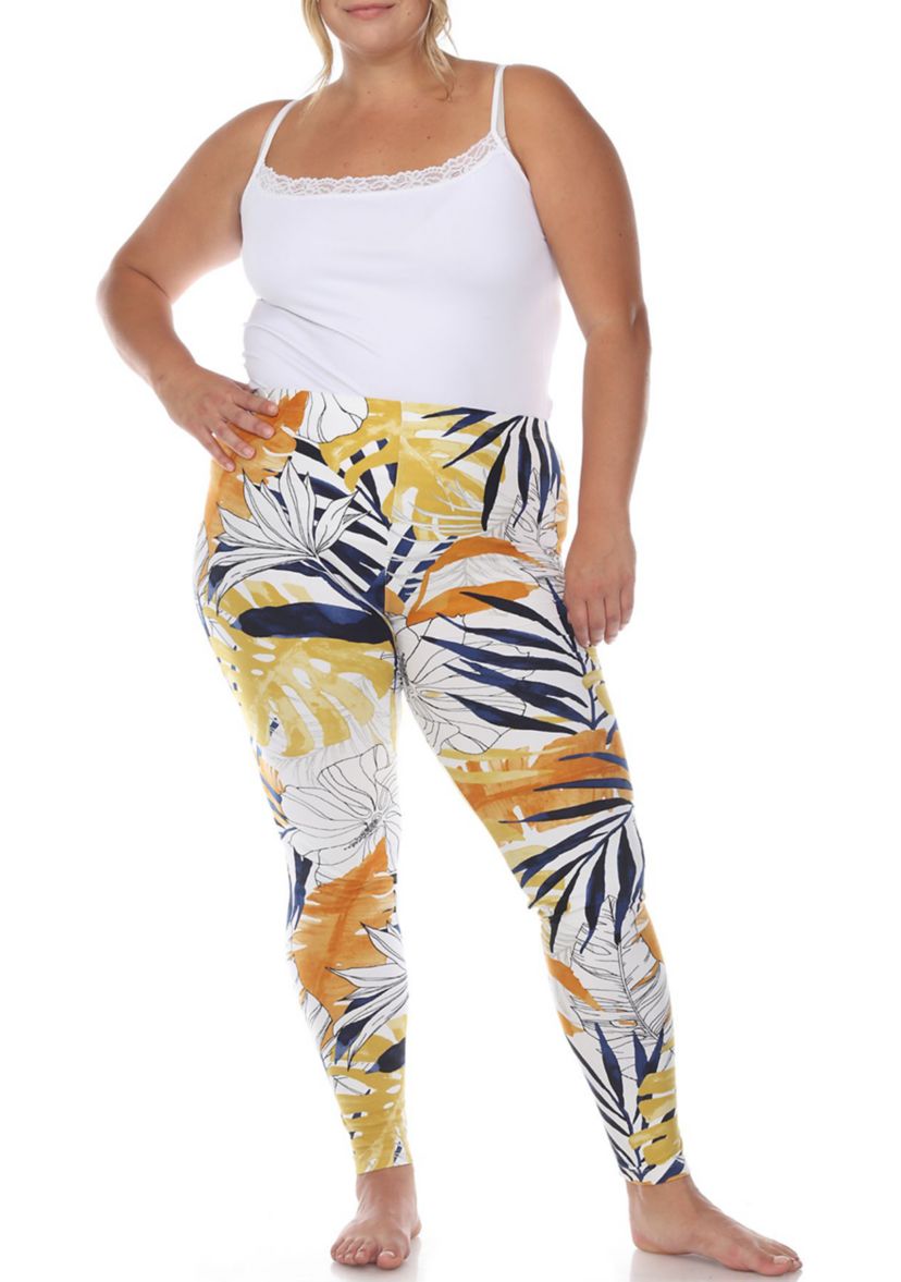 Plus Size Super Soft Tropical Printed Leggings