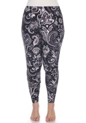 White Mark Women's Plus Size Printed Leggings