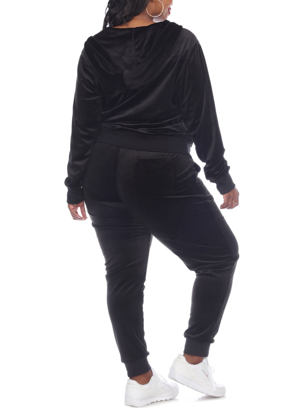 Plus Size 2 Piece Velour Tracksuit Set