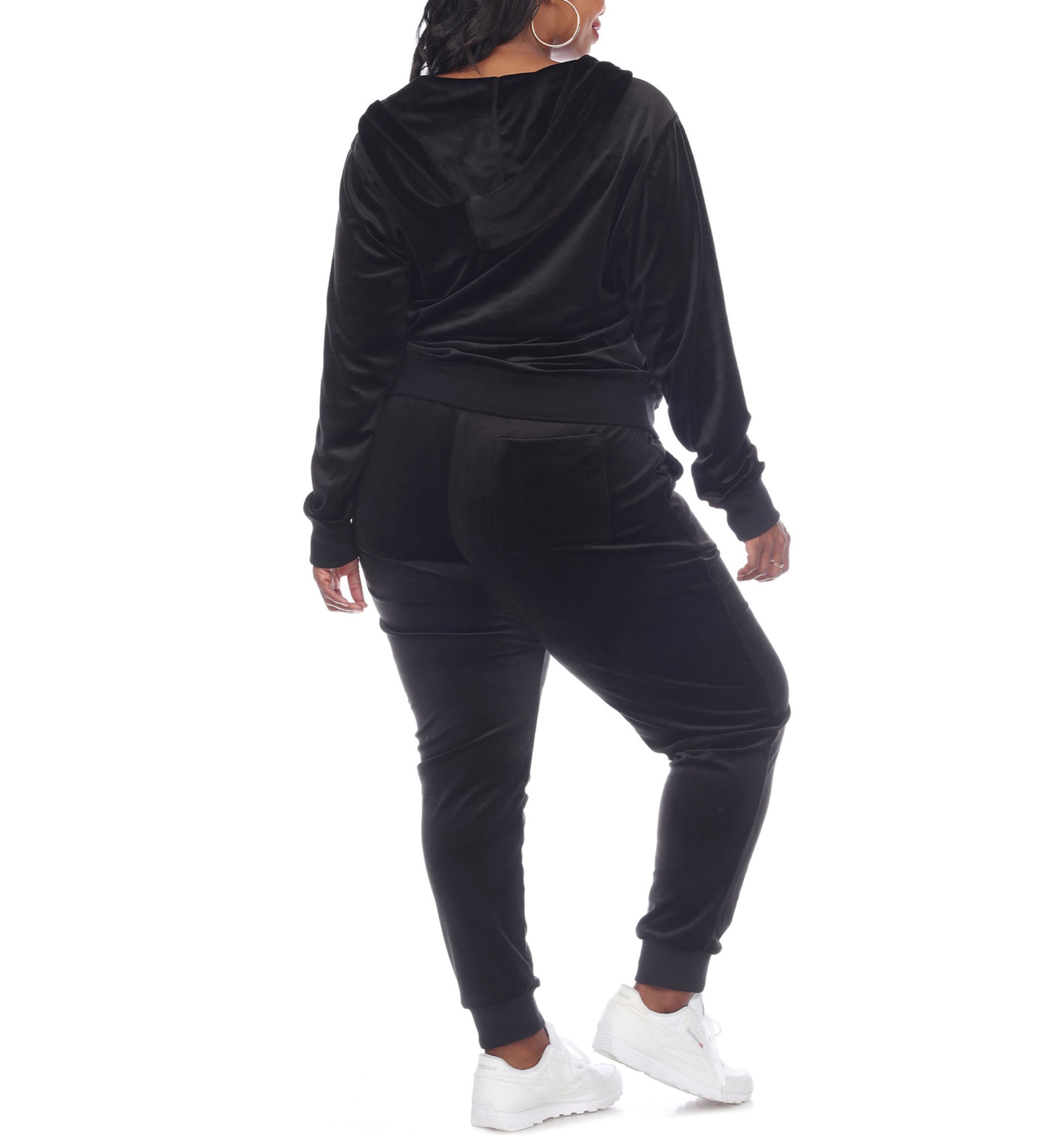 Plus Size 2 Piece Velour Tracksuit Set