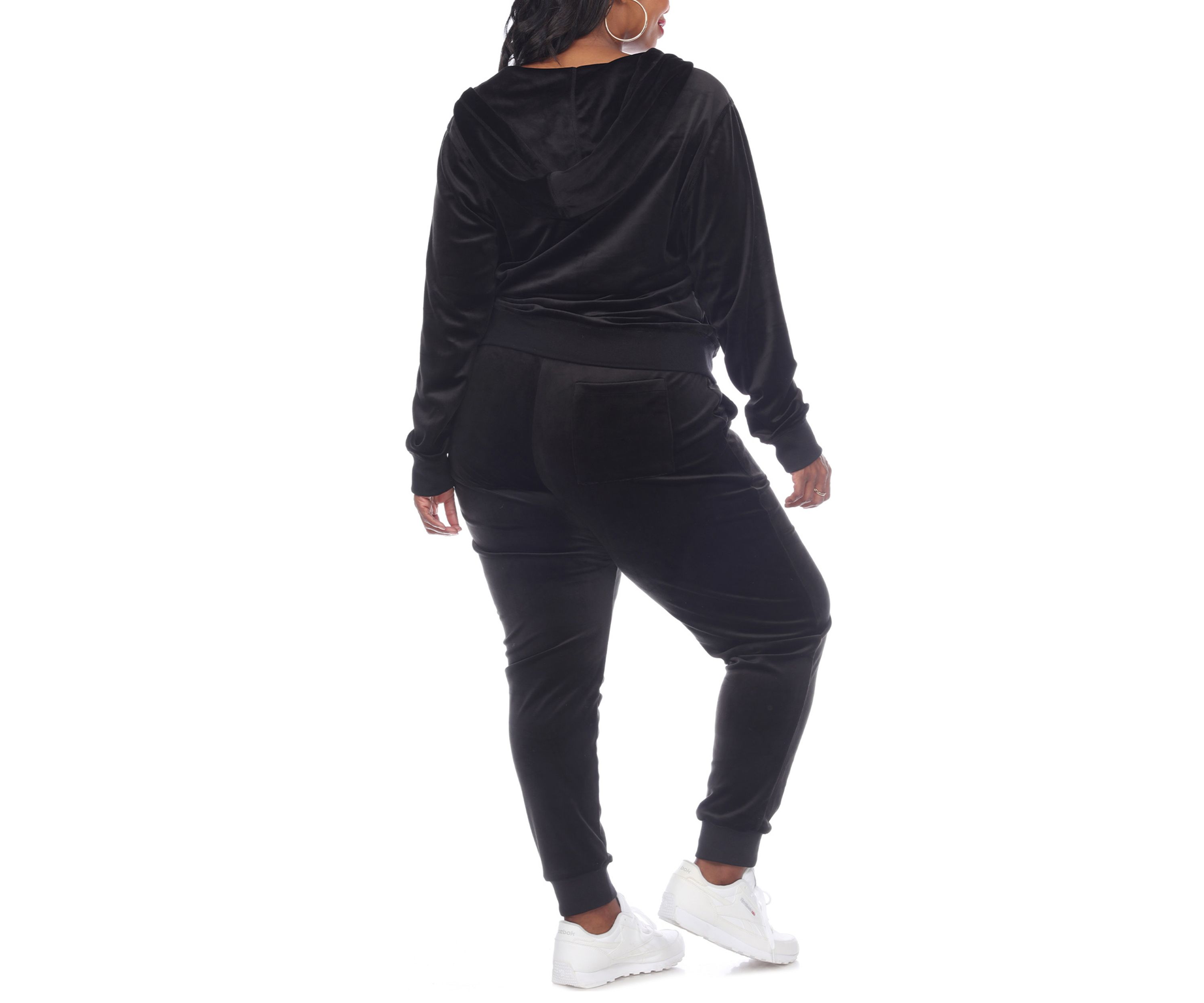 Plus Size 2 Piece Velour Tracksuit Set